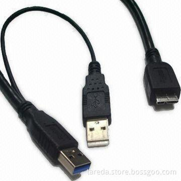 Y Type USB Cables, Made of PVC, Various Colors and Lengths are Available